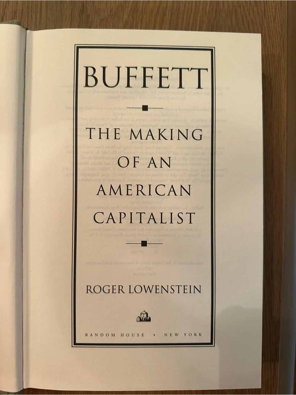 Buffett: The Making of an American Capitalist by Roger Lowenstein - Hard Cover
